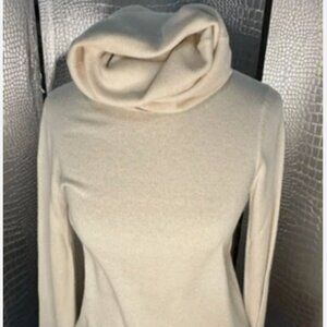 Helmut Lang Oversize Turtleneck Sweater Womens Size Small Cream